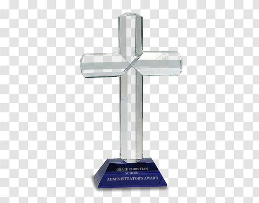 Christian Cross Award Trophy Crystal - Pedestal Clock Transparent PNG