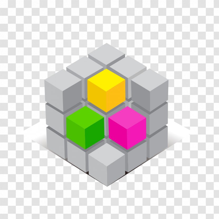 Rubiks Cube Euclidean Vector Three-dimensional Space - Color Material Transparent PNG