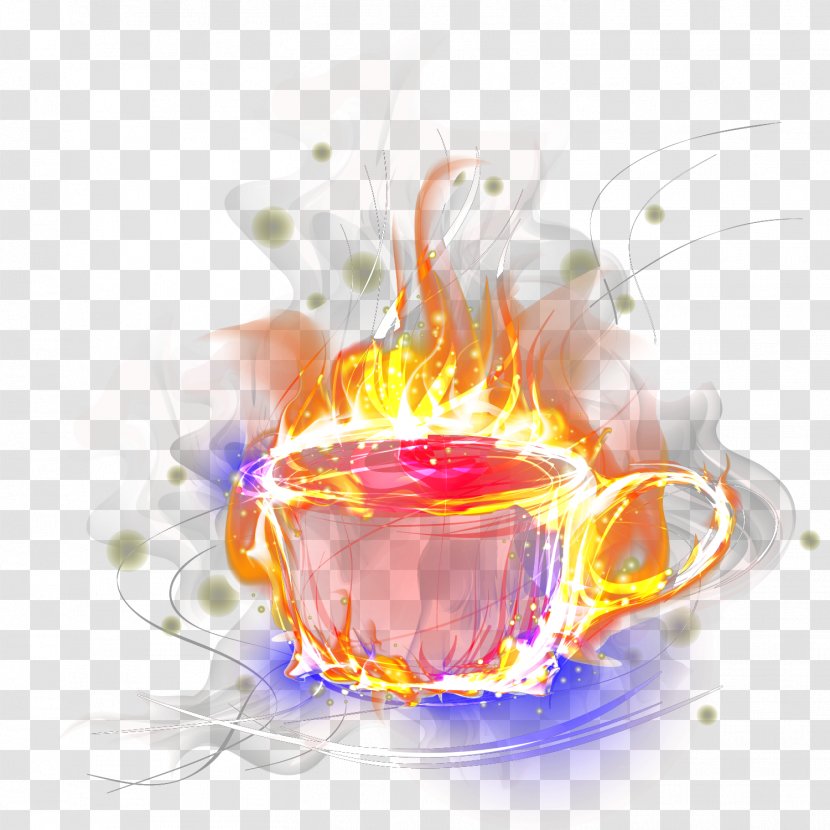 Coffee Cup Cafe Computer Wallpaper - Tableware - Fire Transparent PNG
