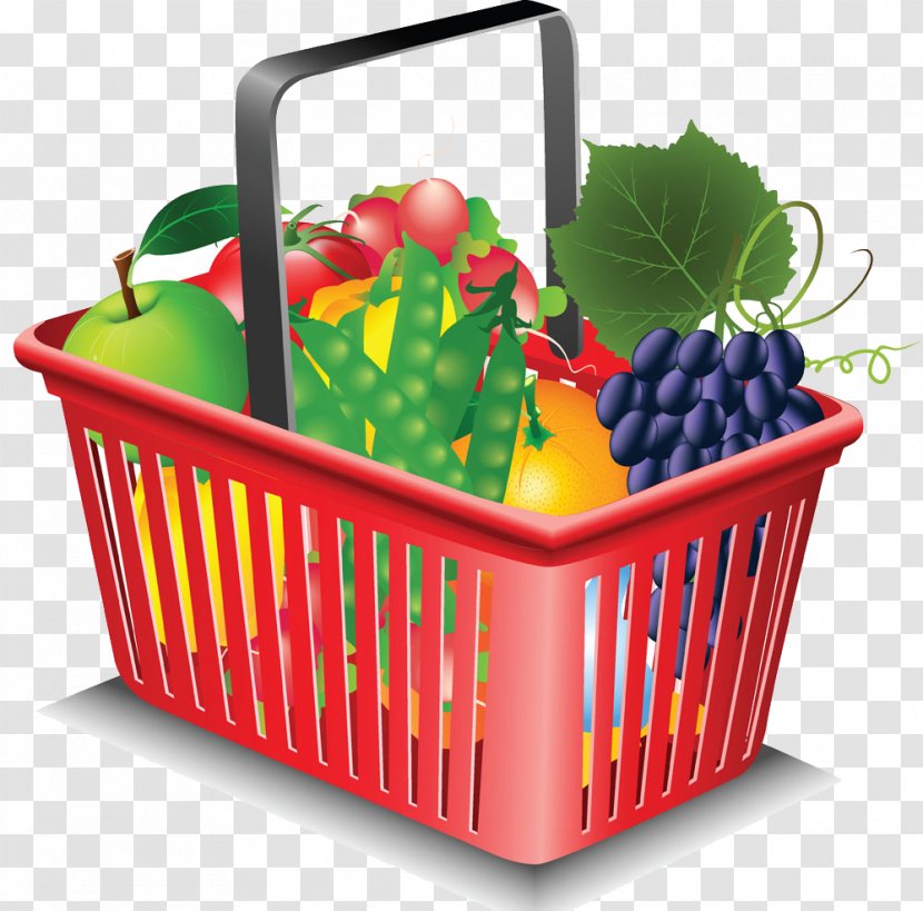 Organic Food Basket Supermarket - Grocery Store - Vegetable And Fruit Transparent PNG
