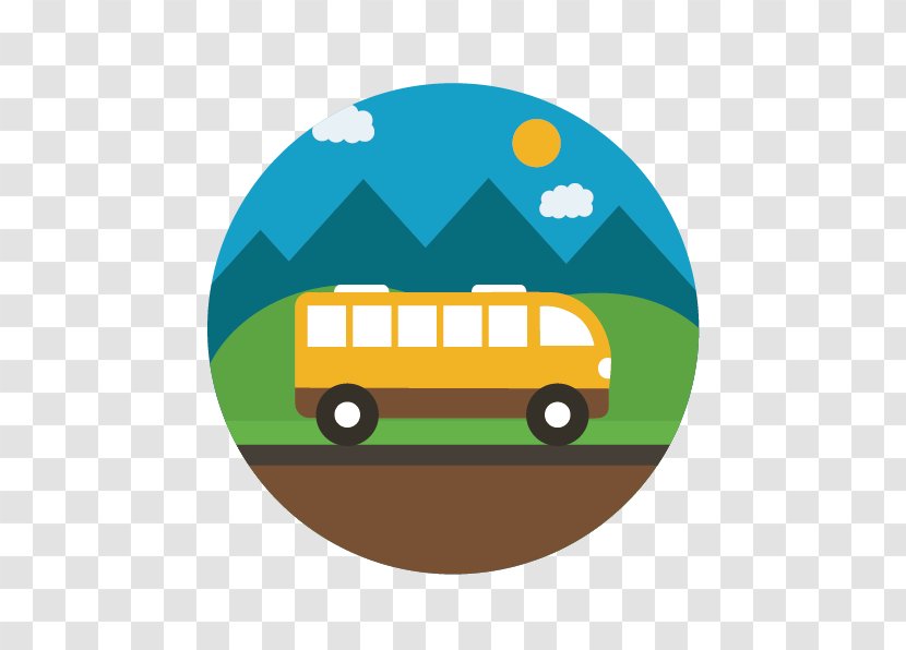 Car Vehicle Icon - Yellow - Cartoon Bus Transparent PNG