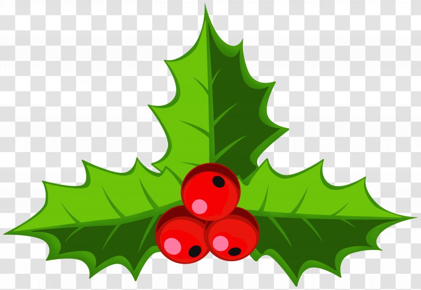 Clip Art Common Holly Image Christmas Day - Leaf - Cartoon Transparent PNG