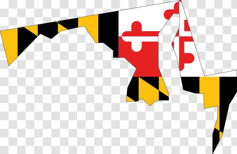 Flag Of Maryland Map - Yellow - Usa Transparent PNG