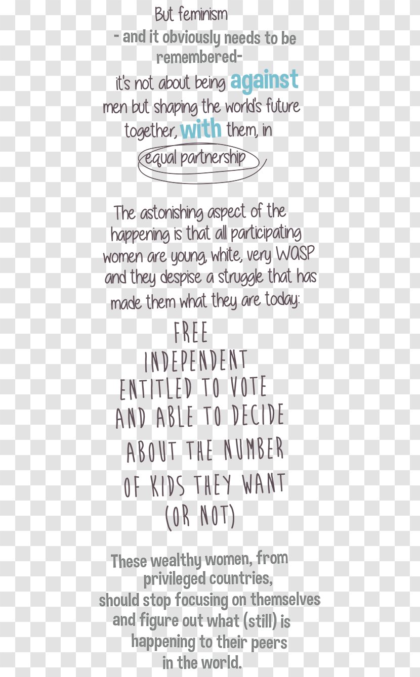 Paper Handwriting Line Font - Feminist Movement Transparent PNG