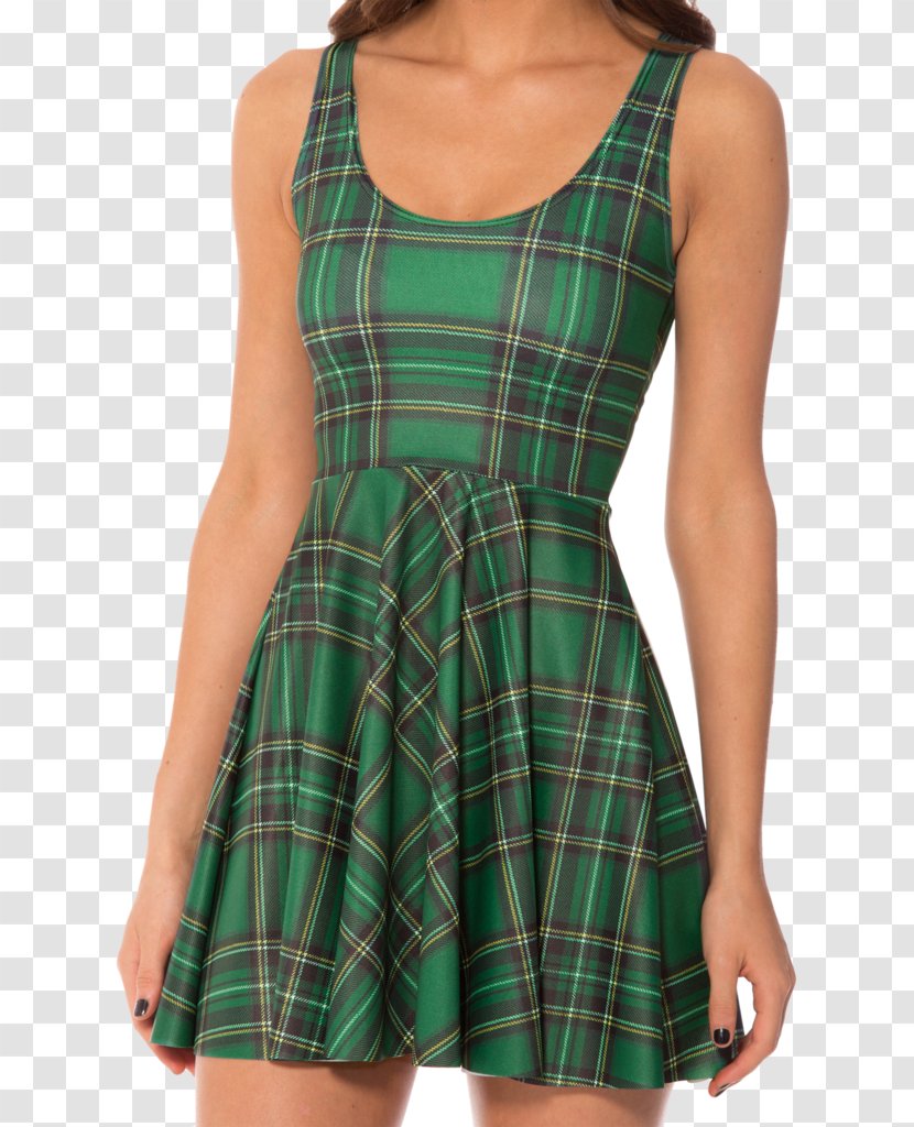 Dress Tartan Clothing Skirt Sleeve - Green Milk Transparent PNG