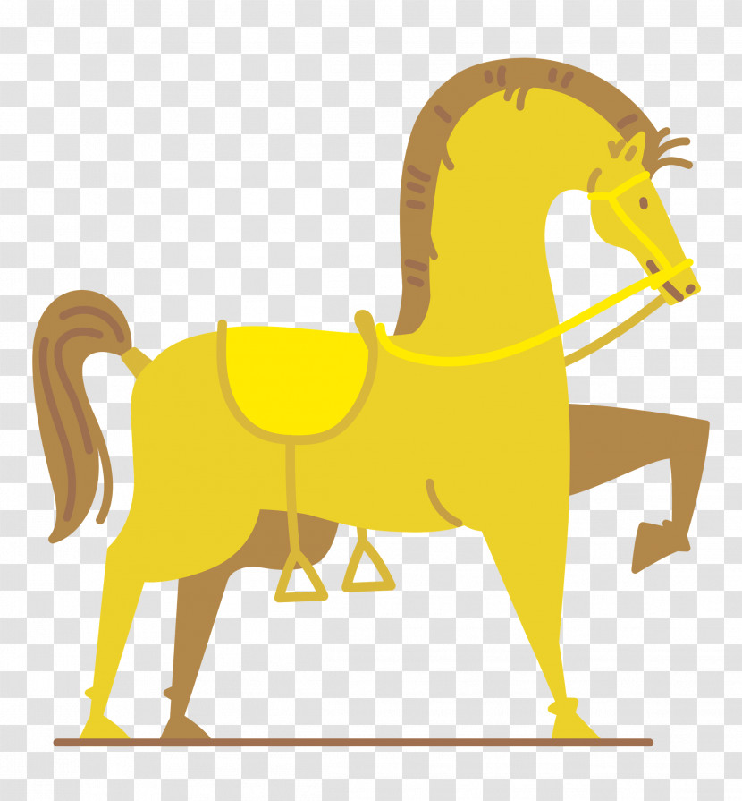 Lion Horse Cartoon Yellow Meter Transparent PNG
