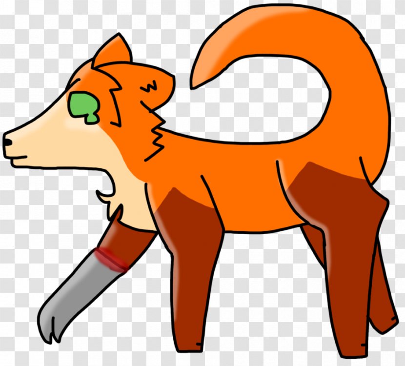 Red Fox Snout Tail Clip Art - Floating Leaves Transparent PNG