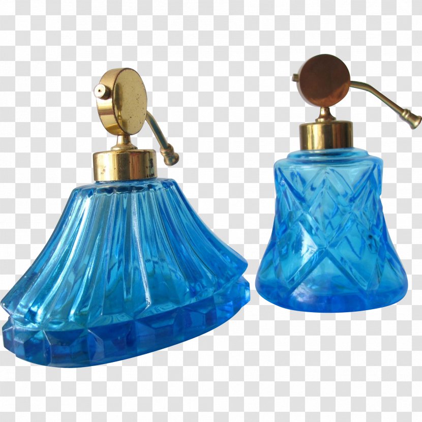 Glass Bottle Cobalt Blue Turquoise - Perfume Transparent PNG