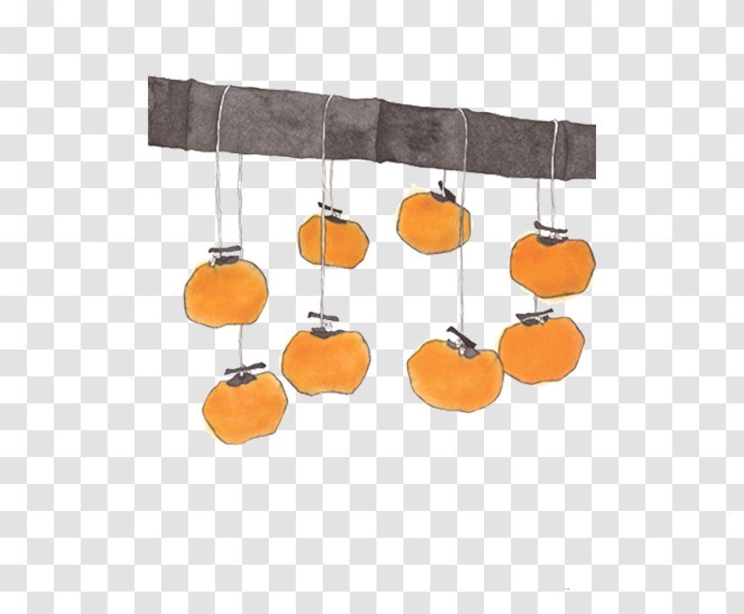 Japanese Persimmon Fruit - Hanging Transparent PNG