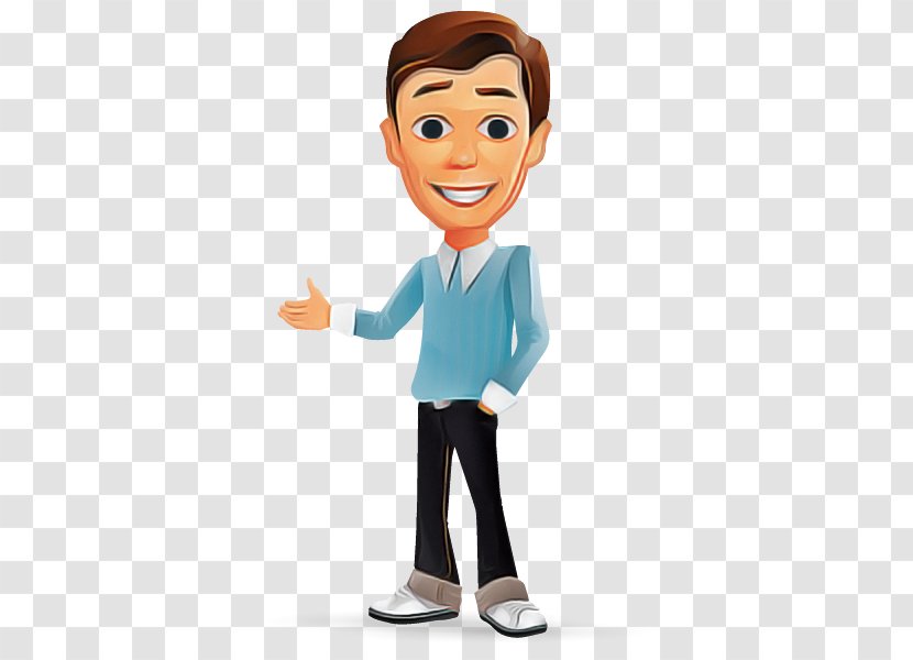 Cartoon Standing Gesture Finger Okay - Whitecollar Worker Animation Transparent PNG