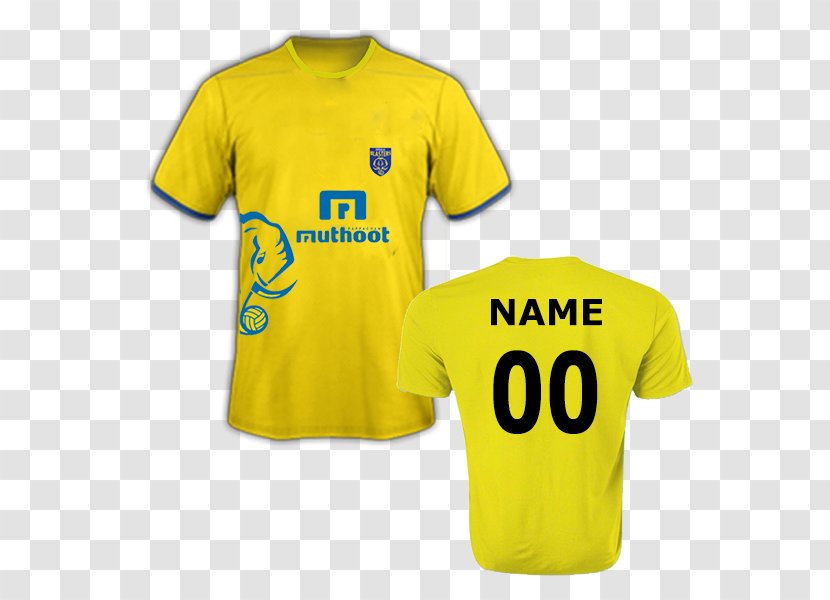 Kerala Blasters FC T-shirt 2017–18 Indian Super League Season 2016 ATK - Sportswear - Sports Fan Jersey Transparent PNG