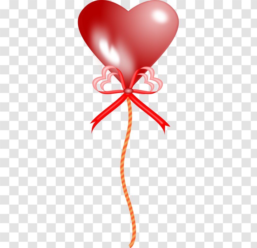 Hot Air Balloon Heart Clip Art - Red Cartoon Balloons Transparent PNG