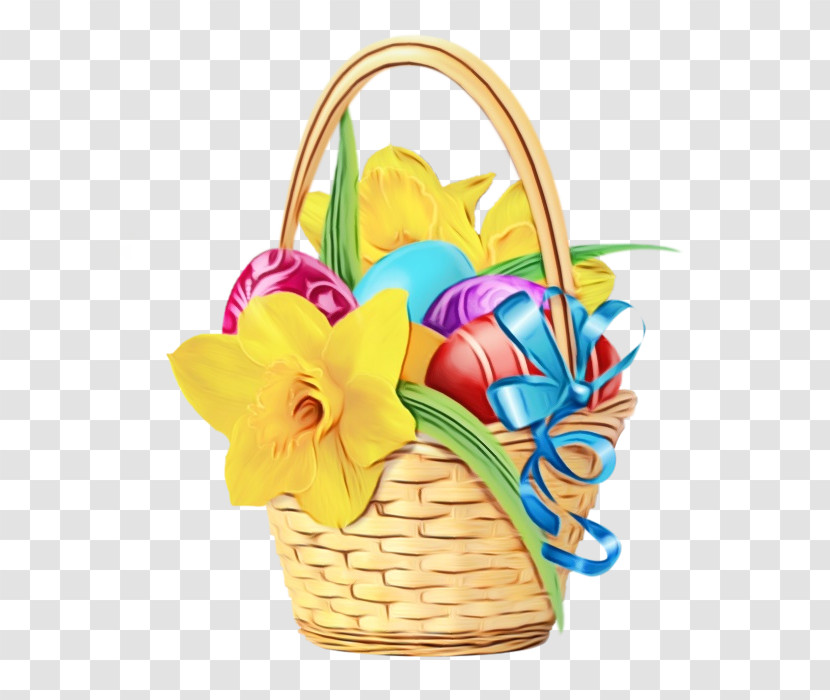 Yellow Gift Basket Basket Hamper Present Transparent PNG