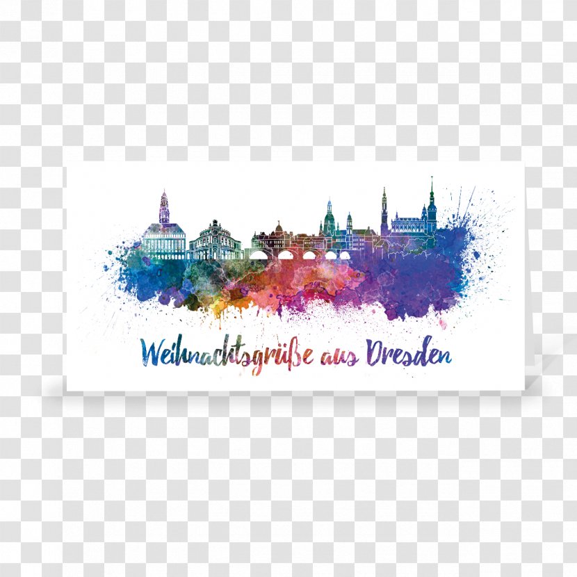Dresden Stock Photography Watercolor Painting Skyline - Text Transparent PNG