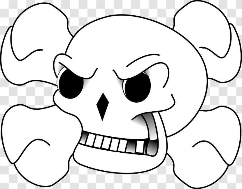 Skull And Bones Crossbones Clip Art - Flower - Line Transparent PNG