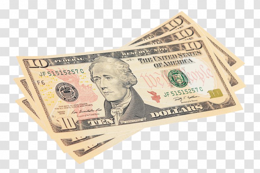 Money United States Dollar Ten-dollar Bill Cash Banknote - Hundred Bills Transparent PNG