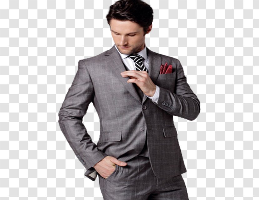 Tuxedo M. Tartan Business Grey - M - Men Suit Transparent PNG