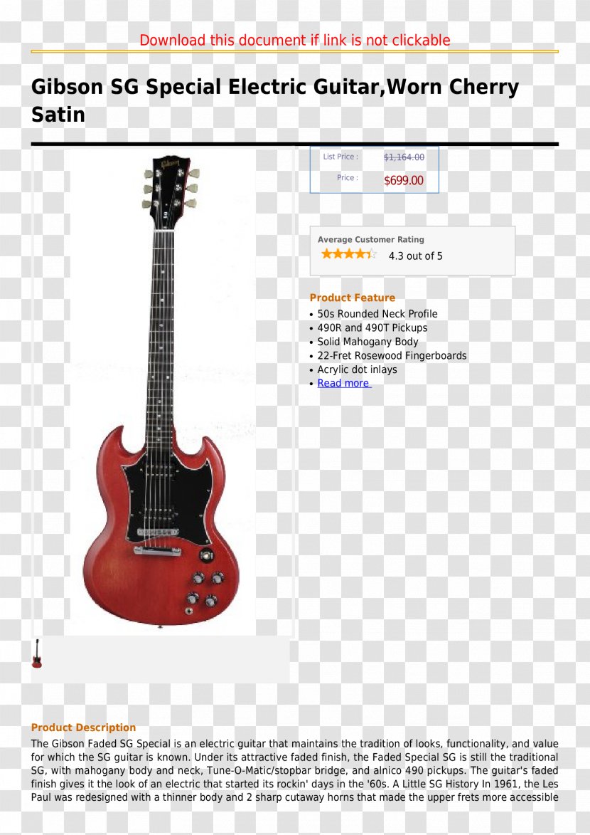 Acoustic Guitar Gibson SG Special Epiphone G-400 Les Paul Doublecut - Heart Transparent PNG