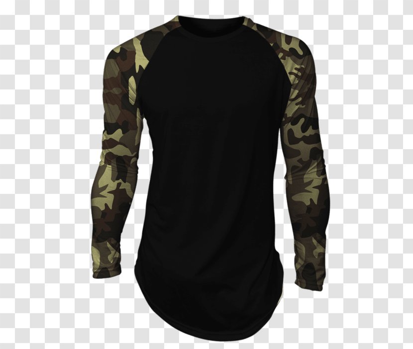T-shirt Military Camouflage Raglan Sleeve Clothing - Frame Transparent PNG