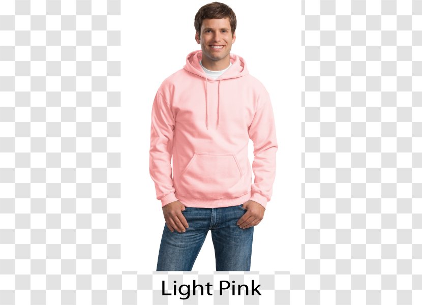 Hoodie Long-sleeved T-shirt Gildan Activewear Clothing - Pink Light Transparent PNG