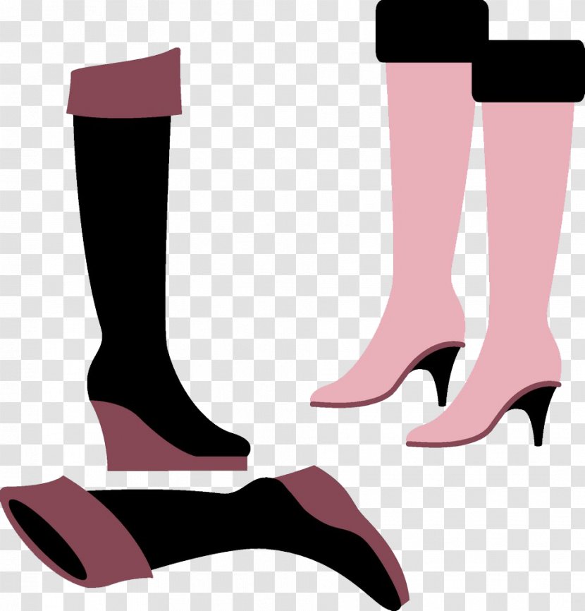 Shoe Boot - Cartoon - Hand-painted Boots Transparent PNG