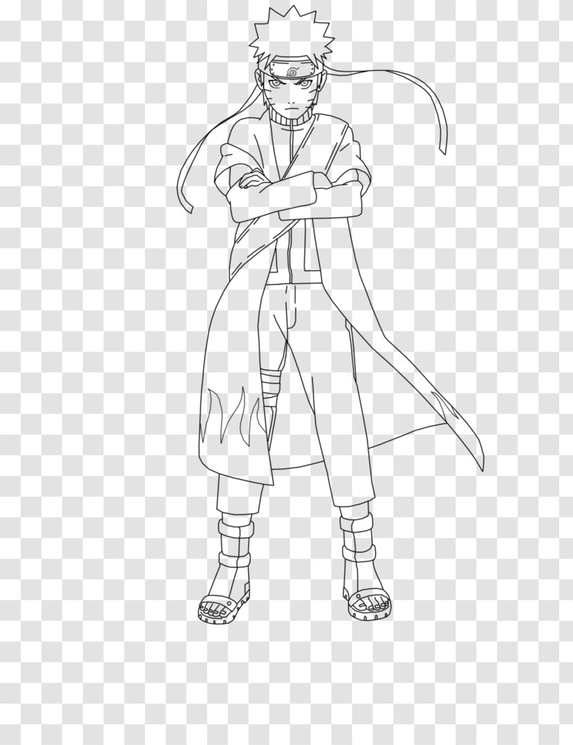Naruto Uzumaki Black And White Sakura Haruno Kurama Sketch Transparent PNG