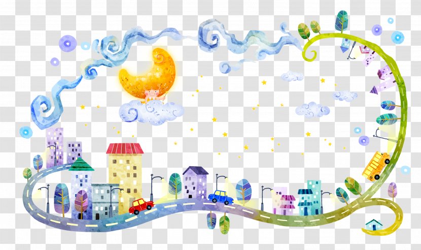 Fairy Tale Illustration - Moon City Transparent PNG