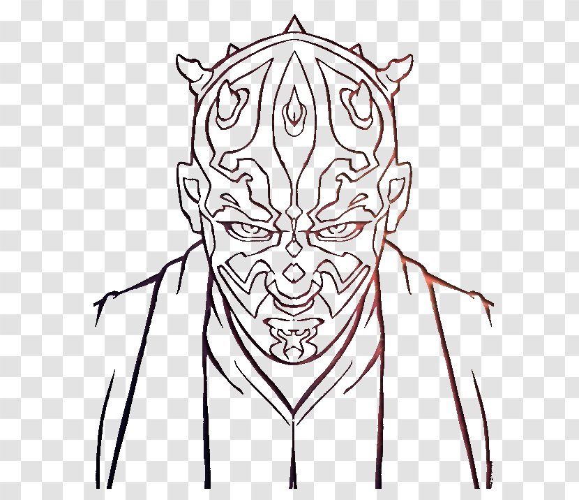 Darth Maul Sith Coloring Book Anakin Skywalker Luke - Watercolor - Palpatine Transparent PNG