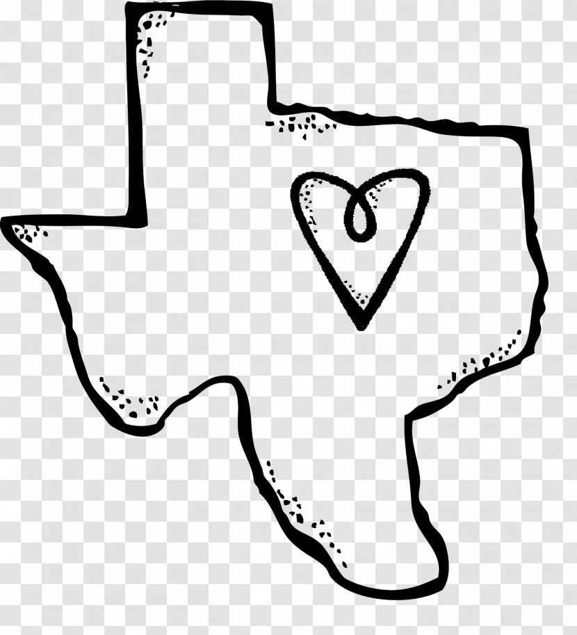 Art, Texas Black State Line Clip Art - Watercolor - Heart Transparent PNG