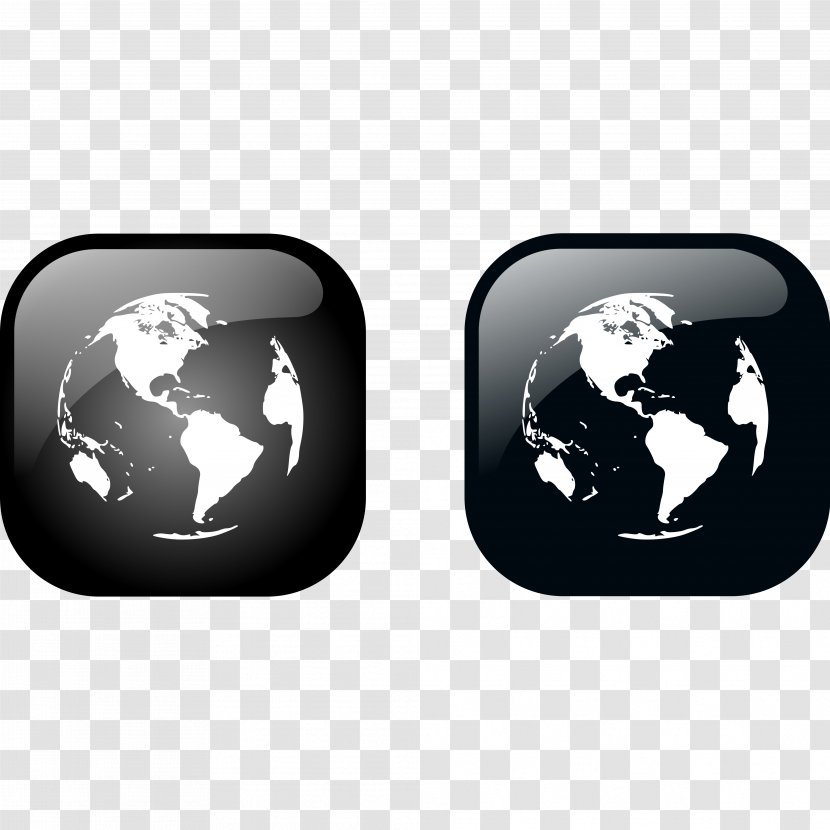 Clip Art Vector Graphics Map Earth - Black And White Transparent PNG