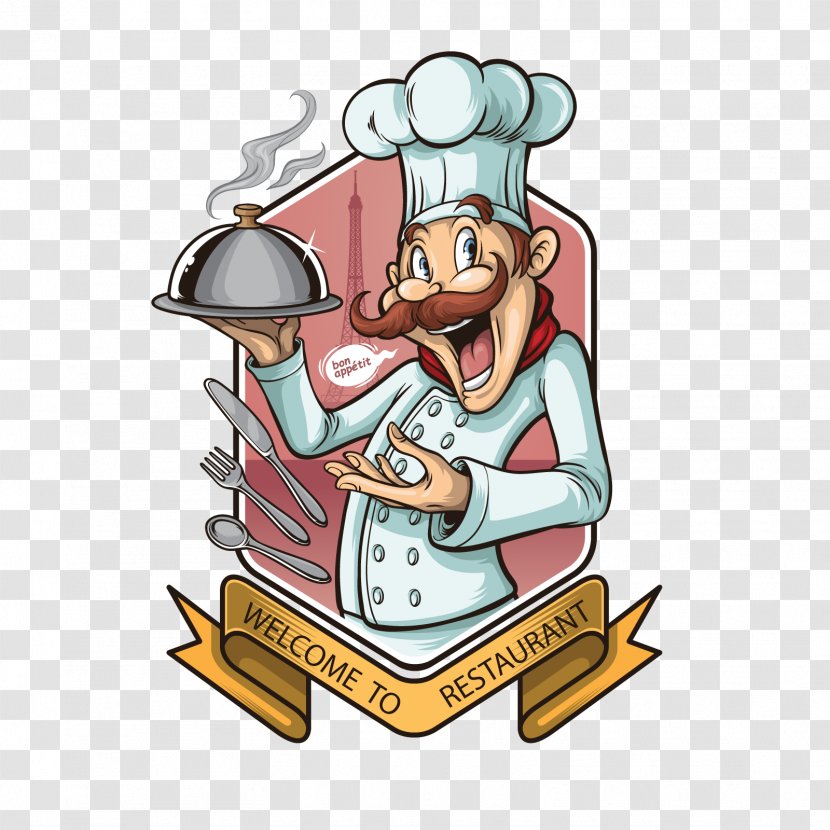 Mashed Potato Meatloaf Ratatouille Chef Cooking - Cartoon - Vector Menu Transparent PNG