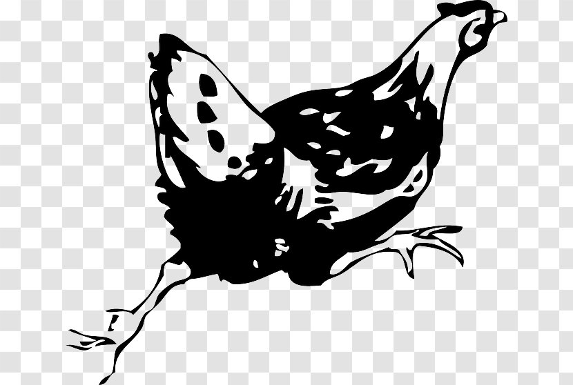 Cochin Chicken Fried Buffalo Wing Hen Clip Art - Black And White Transparent PNG