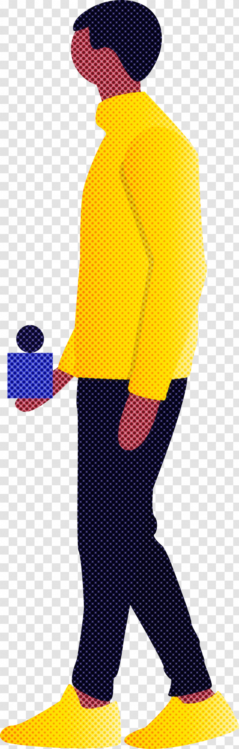 Yellow Sock Electric Blue Gesture Pattern Transparent PNG