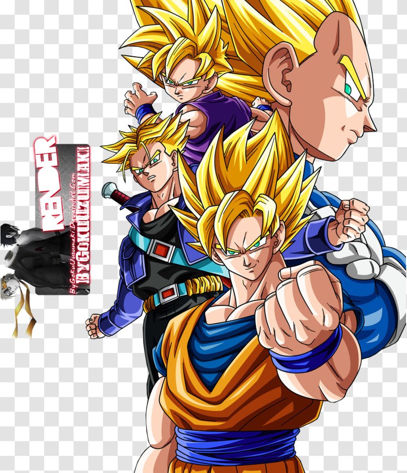 Goku Vegeta Gohan Trunks Krillin - Watercolor Transparent PNG