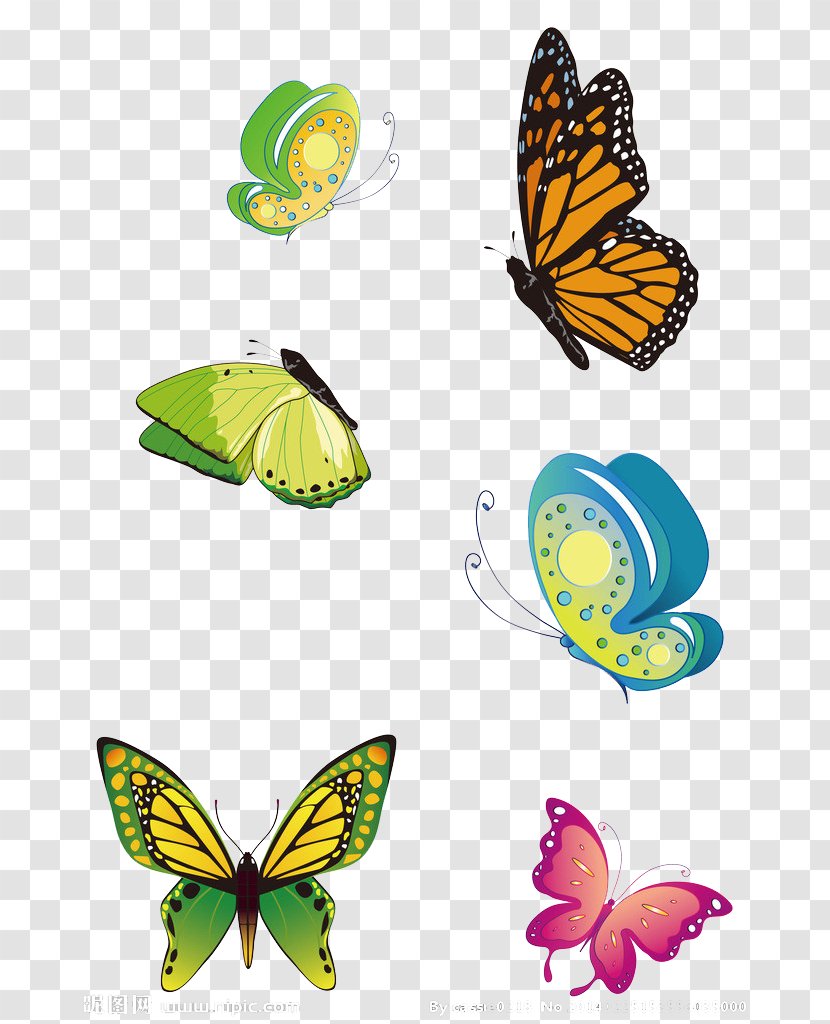 Monarch Butterfly Clip Art - Yellow Transparent PNG
