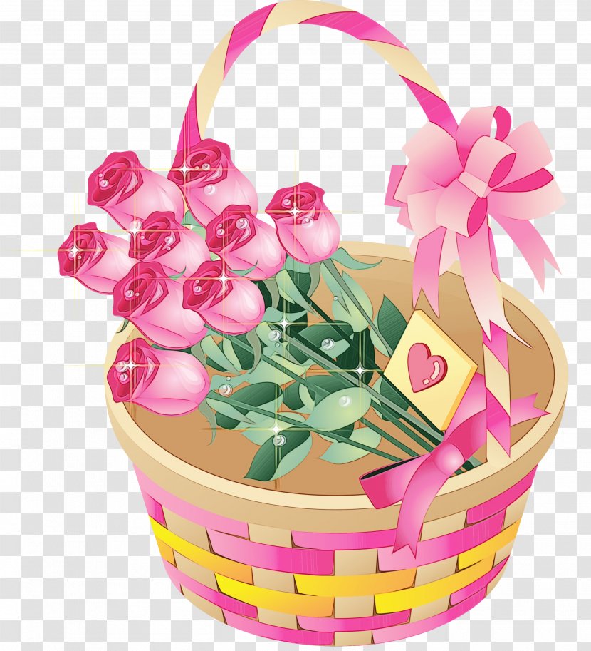 Pink Flowerpot Flower Gift Basket - Home Accessories Hamper Transparent PNG