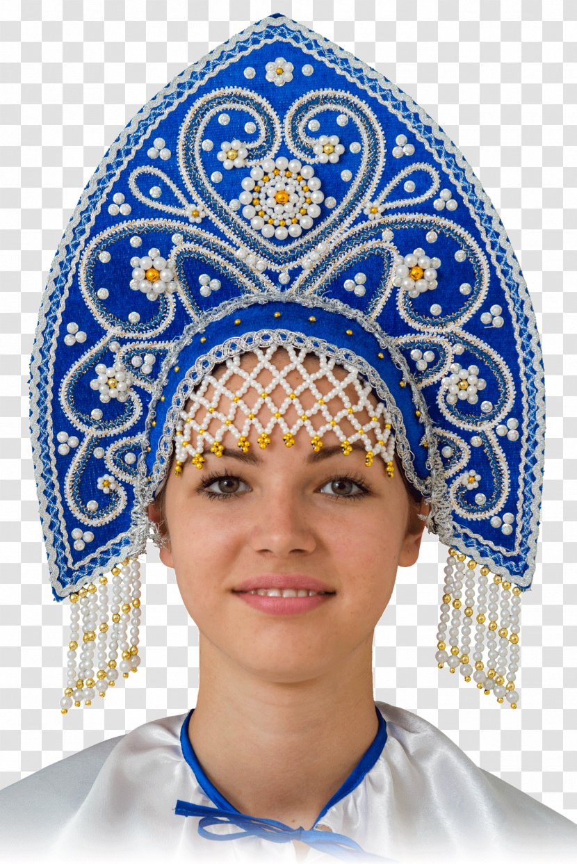 Kokoshnik Headpiece Русские народные головные уборы Headgear Cap - Blue Transparent PNG