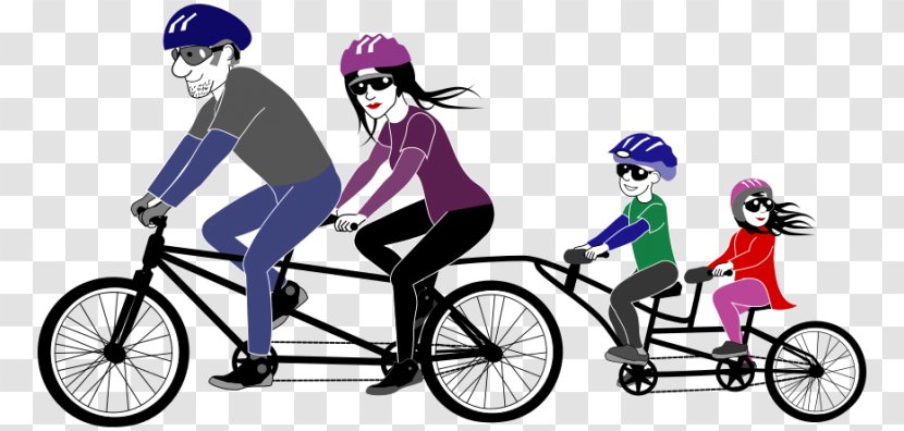 Tandem Bicycle Cycling Clip Art - Cartoon Transparent PNG