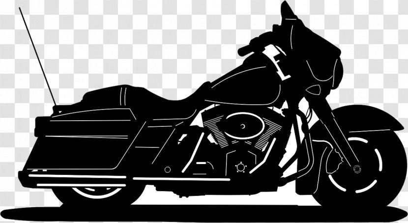Harley-Davidson Street Glide Clip Art Motorcycle - Yb Silhouette Transparent PNG