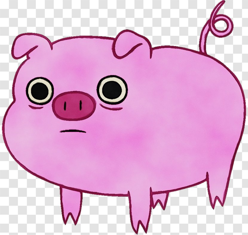 Pink Cartoon Clip Art Snout Suidae - Domestic Pig - Livestock Magenta Transparent PNG