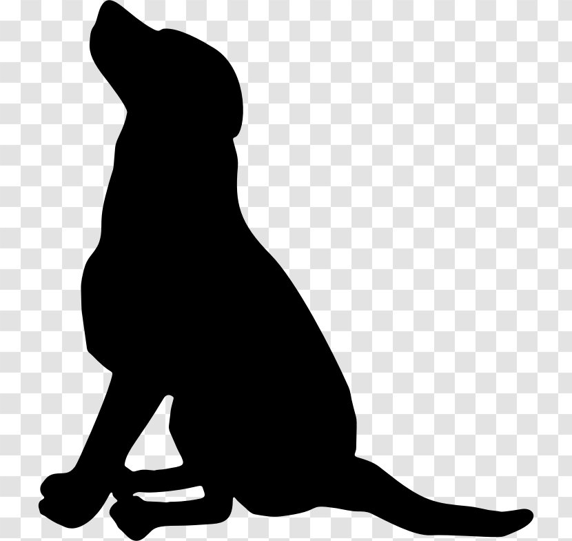 Labrador Retriever Pet Sitting Scotch Collie Greyhound Clip Art - Silhouette - Clipart Transparent PNG