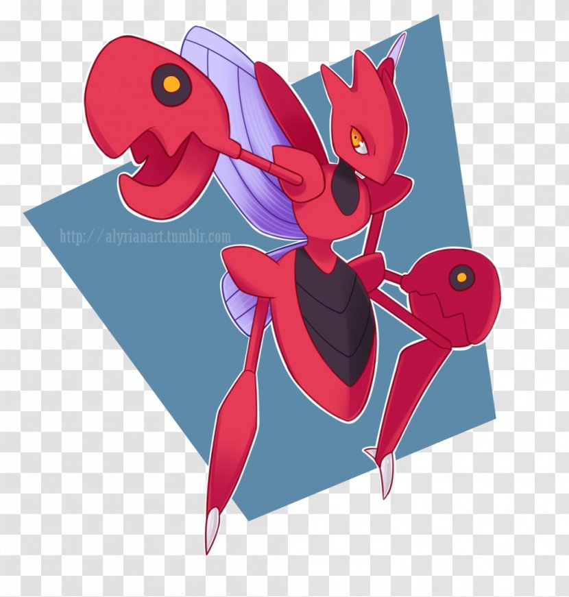 Scizor Pokémon Red And Blue Drawing Art Academy - Flower - Challenge Transparent PNG