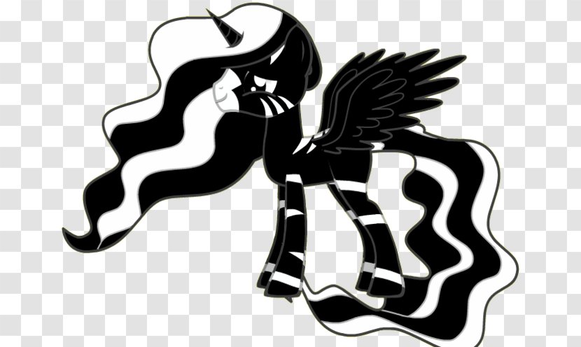 My Little Pony Winged Unicorn Horse - Black And White Transparent PNG