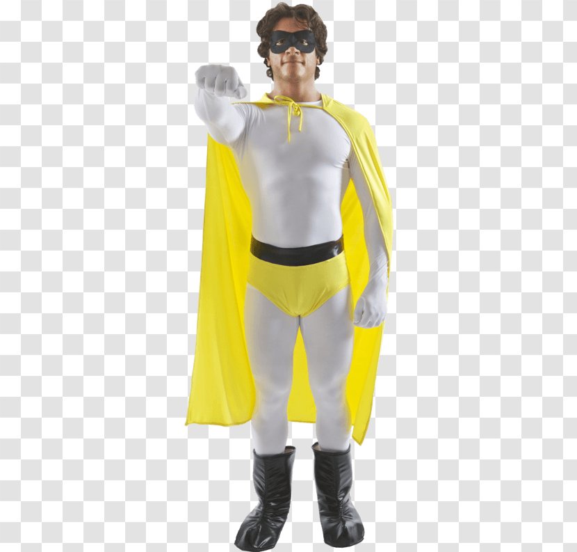 Costume Superhero Yellow White Blue - Simply Fancy Dress - Suit Transparent PNG