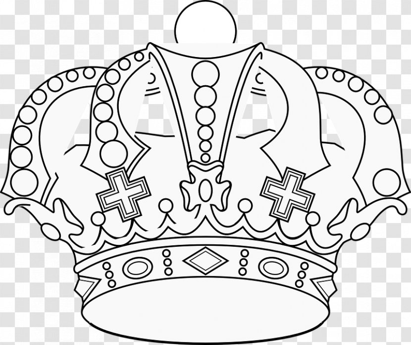 Crown Clip Art Coloring Book King Drawing - Black And White Transparent PNG