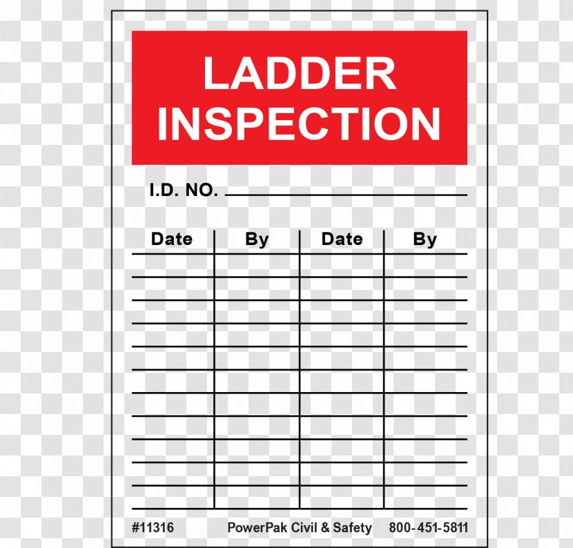 Ladder Inspection Occupational Safety And Health Administration Warning Label - Text Transparent PNG
