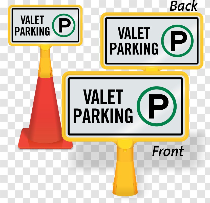 Valet Parking Traffic Sign Car Park Sidewalk - Logo - Advertising Transparent PNG