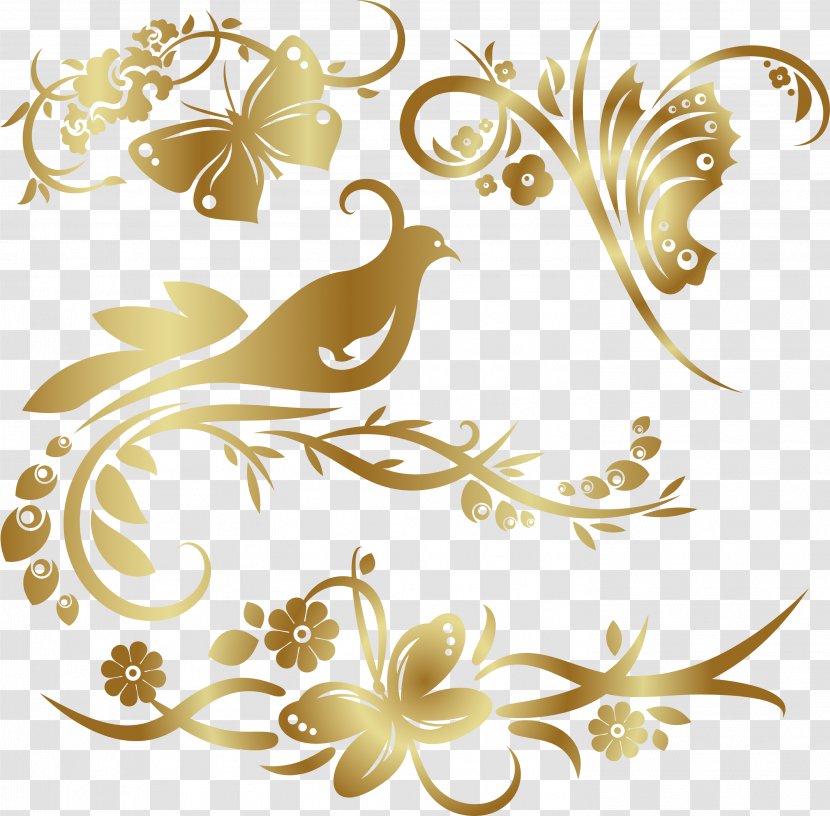 Ornament Painting Flower - Art - Gold Pattern Transparent PNG