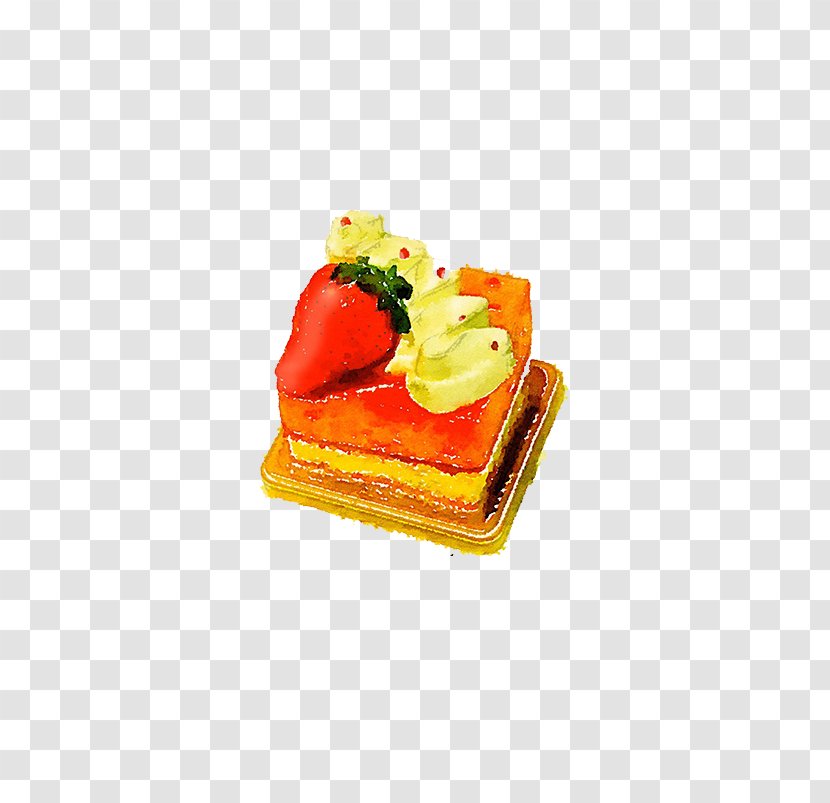 Strawberry Cream Cake Torte Pie - Food - Square Transparent PNG