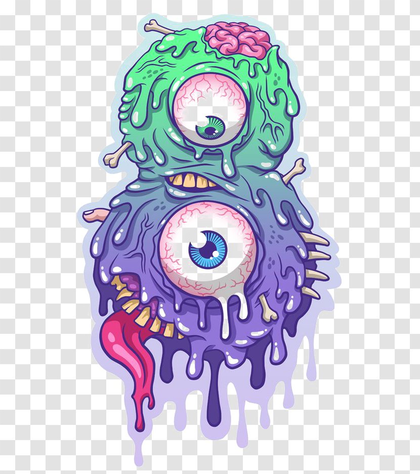 Drawing Art Behance Graffiti Illustration - Tree - Big Eye Monster Transparent PNG